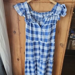 Old Navy Blue and White Plaid Dress